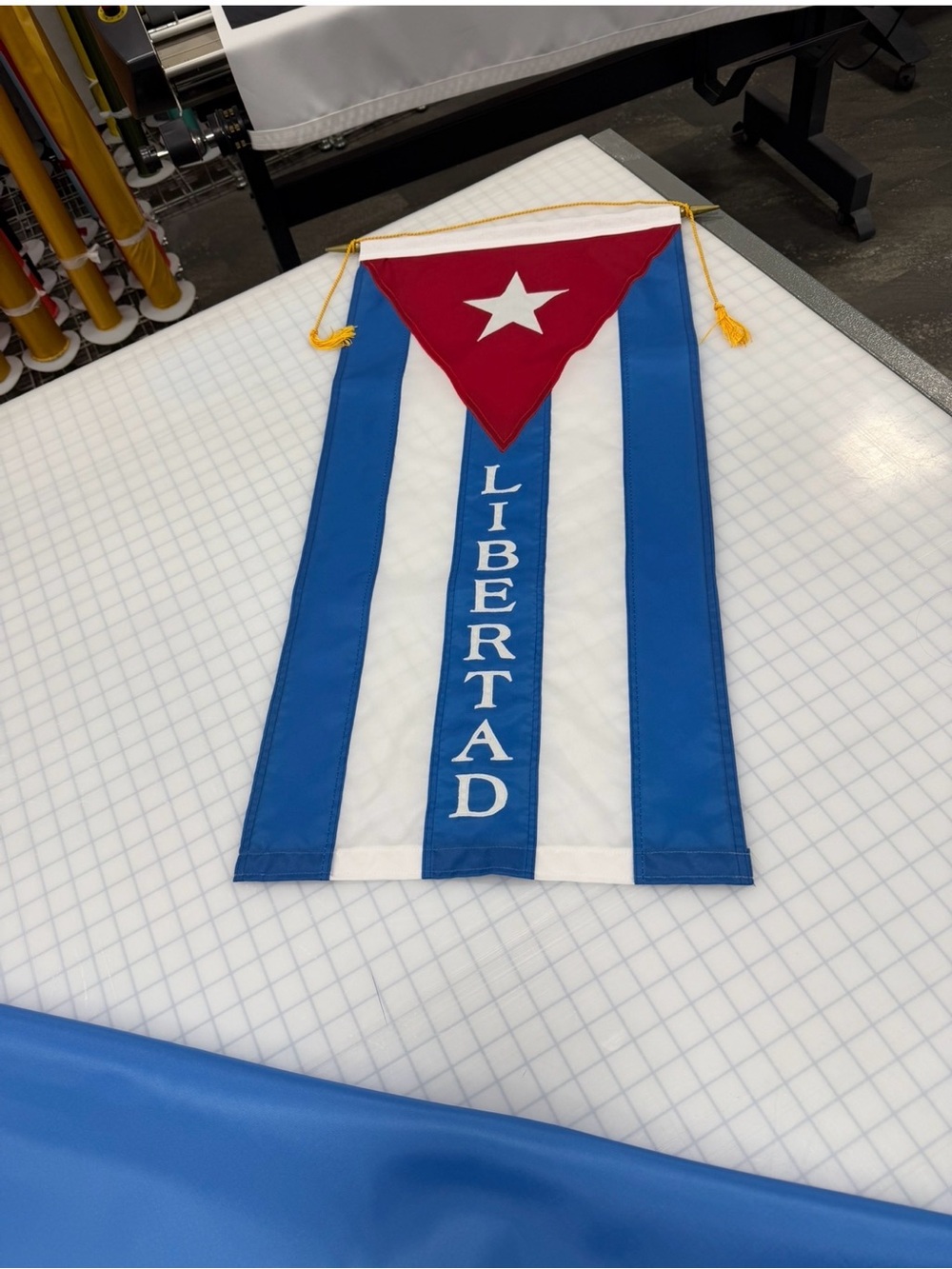 Cuba “Libertad” Vertical Nylon Wall Banner, Hand Made and Sewn in USA, 36x18 in